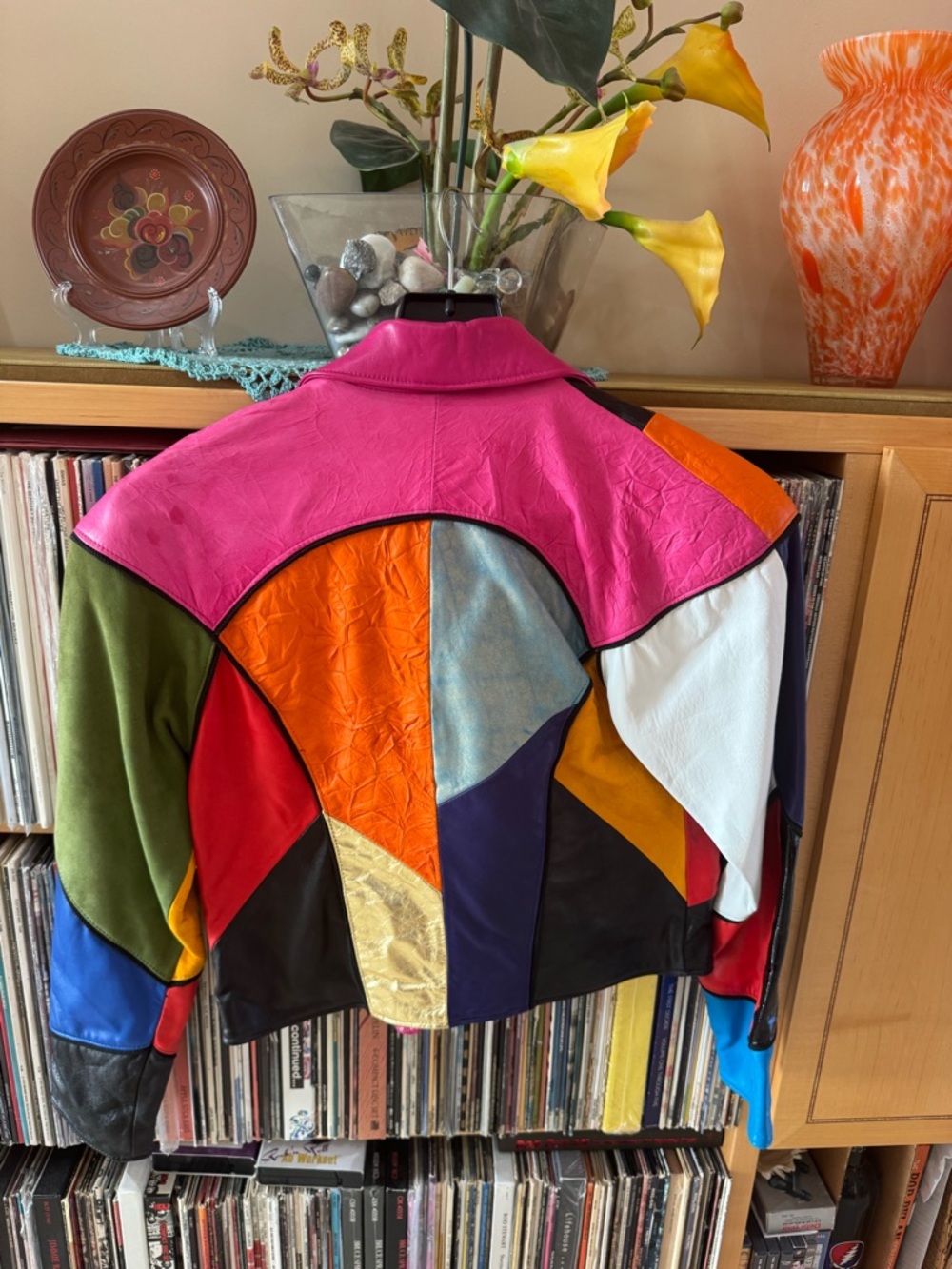 MADE in USA,FIRENZE SANTA BARBARA’s LINED,RICH Patchwork LAMBSKIN LEATHER JKT, S - Picture 2 of 7
